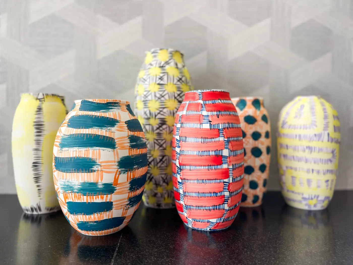 colorful vases