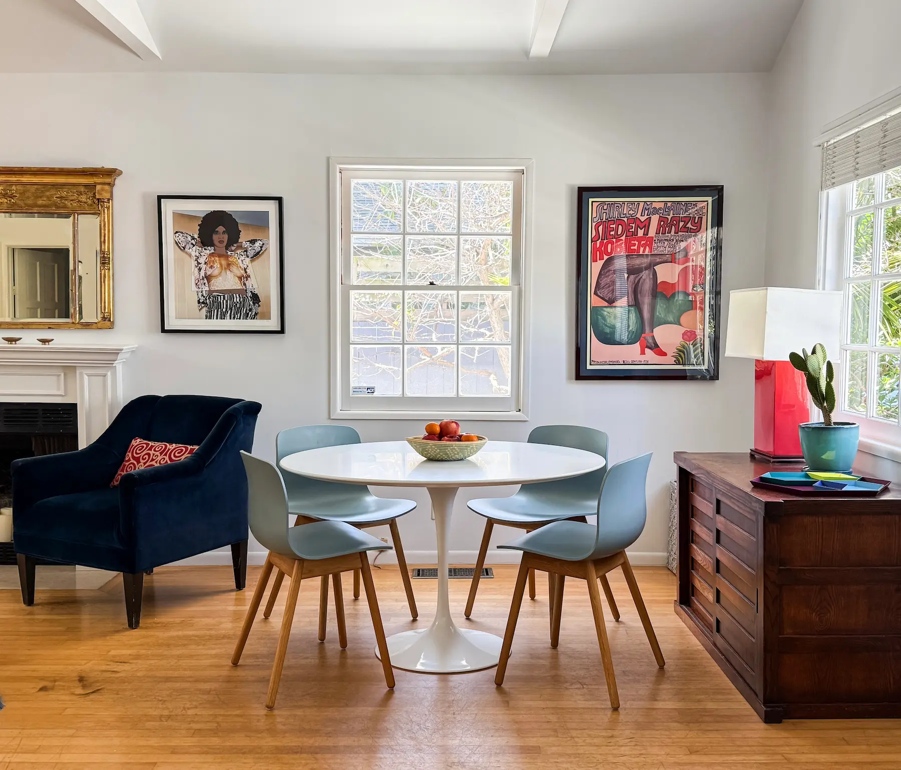 Dining room with art